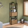15 estante industrial alta 4 portas canela branco