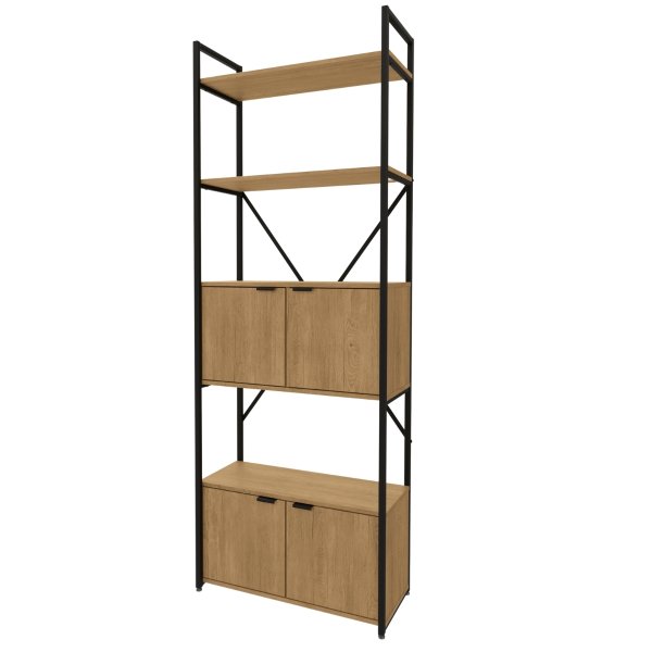 18 estante industrial alta 4 portas canela branco