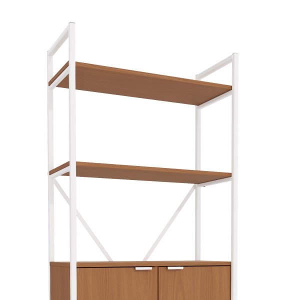 27 estante industrial alta 4 portas canela branco