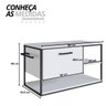 02 gabinete para banheiro industrial suspenso com porta basculante grafite
