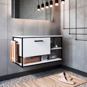 23 gabinete para banheiro industrial suspenso com porta basculante