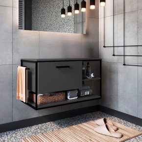 24 gabinete para banheiro industrial suspenso com porta basculante