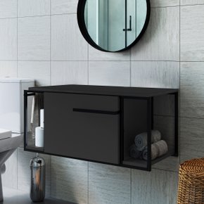 02 gabinete para banheiro suspenso industrial sem cuba branco