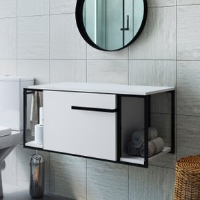 03 gabinete para banheiro suspenso industrial sem cuba branco