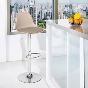 08 banqueta alta estofada com base giratoria e regulagem de altura leda