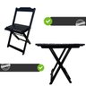 05 conjunto de mesa dobravel de madeira 70x70 com 4 cadeiras retrateis