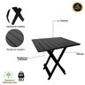 06 conjunto de mesa dobravel de madeira 70x70 com 4 cadeiras retrateis