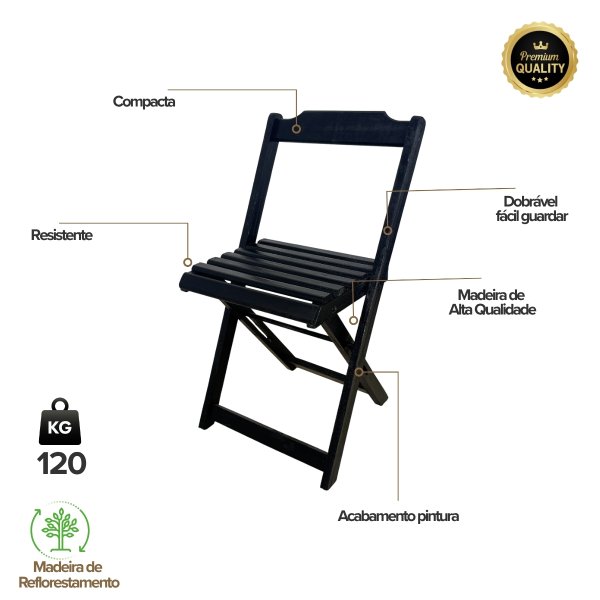 07 conjunto de mesa dobravel de madeira 70x70 com 4 cadeiras retrateis