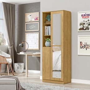 01 armario multiuso sapateira 2 portas com espelho lince