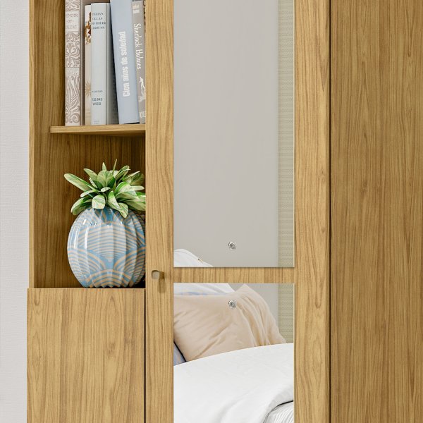 07 armario multiuso sapateira 2 portas com espelho lince