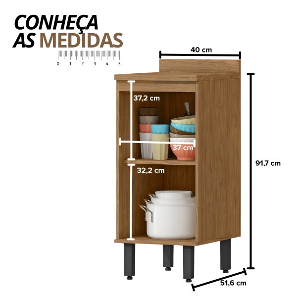 02 modulo de cozinha balcao 40cm com porta toscana