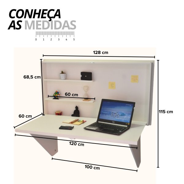 58 mesa home office escrivaninha retratil