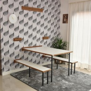 24 kit mesa dobravel retratil de parede 140cm com bancos