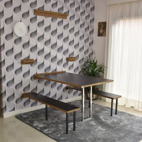 13 kit mesa dobravel retratil de parede inox com bancos 1 40m