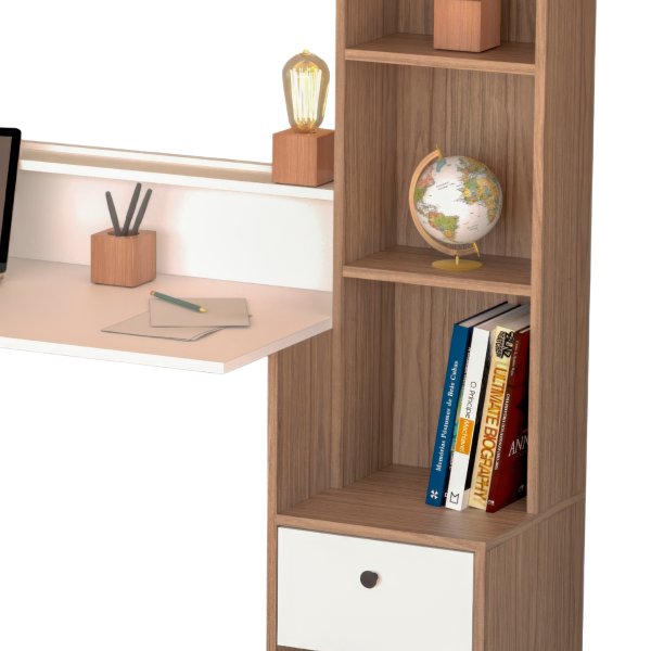 19 escrivaninha hairpin com estante nichos e gaveta