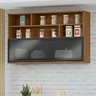01 modulo de cozinha armario aereo 120cm com porta de vidro toscana