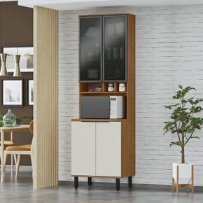 22 paneleiro armario de cozinha 4 portas com vidro toscana