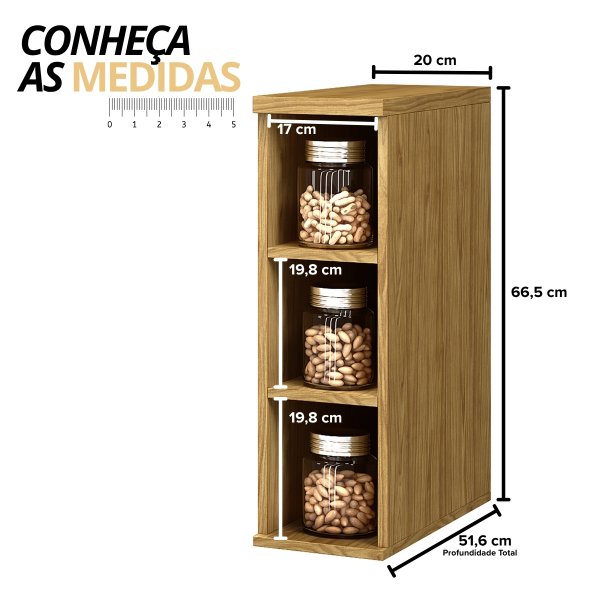 02 modulo de cozinha adega para balcao 3 nichos verace