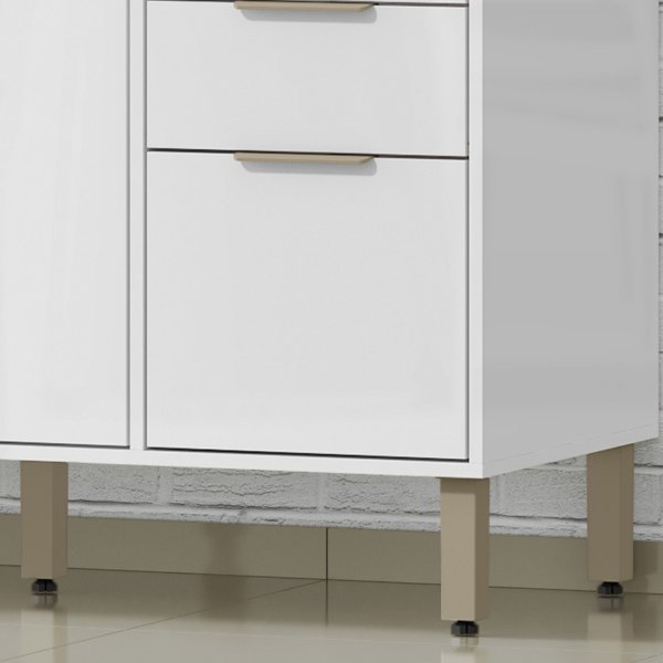 06 balcao de pia para cozinha 120cm sem cuba gloria castanho off white