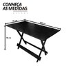 02 conjunto mesa de mdf 120x70 com 6 cadeiras dobraveis fpf