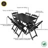 04 conjunto mesa de mdf 120x70 com 6 cadeiras dobraveis fpf