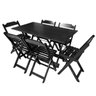 06 conjunto mesa de mdf 120x70 com 6 cadeiras dobraveis fpf