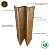 03 biombo decorativo de madeira 4 folhas ripado sanfonado maju
