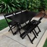 01 conjunto mesa dobravel 120x70 mdf com 4 cadeiras fpf