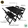 04 conjunto mesa dobravel 120x70 mdf com 4 cadeiras fpf