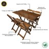 04 conjunto mesa dobravel 120x70 mdf com 4 cadeiras fpf imbuia