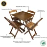 04 conjunto mesa dobravel 70x70 mdf com 4 cadeiras