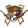 05 conjunto mesa dobravel 70x70 mdf com 4 cadeiras
