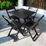 08 conjunto mesa dobravel 70x70 mdf com 4 cadeiras