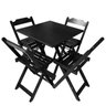 12 conjunto mesa dobravel 70x70 mdf com 4 cadeiras
