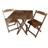 10 conjunto mesa dobravel 70x70 mdf com 2 cadeiras