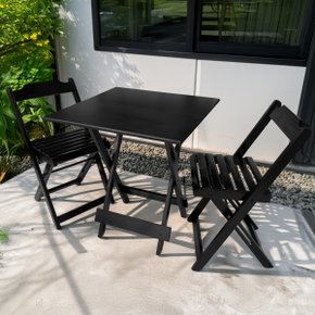 13 conjunto mesa dobravel 70x70 mdf com 2 cadeiras