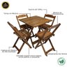 05 conjunto mesa dobravel 70x70 madeira com 4 cadeiras