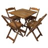 06 conjunto mesa dobravel 70x70 madeira com 4 cadeiras