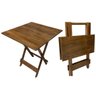 07 conjunto mesa dobravel 70x70 madeira com 4 cadeiras