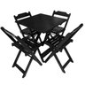 12 conjunto mesa dobravel 70x70 madeira com 4 cadeiras