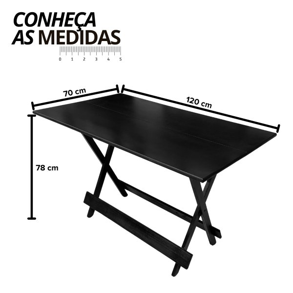 02 mesa dobravel mdf 120x70 preto