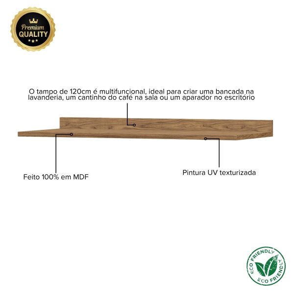 02 tampo para balcao de 120cm toscana