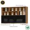 01 modulo de cozinha armario aereo com vidro 1 porta 120cm toscana