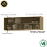 17 modulo aereo gabinete de vidro para cozinha 120cm gloria