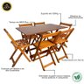 04 conjunto mesa dobravel 120x70 mdf com 6 cadeiras mds imbuia