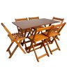 05 conjunto mesa dobravel 120x70 mdf com 6 cadeiras mds imbuia