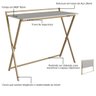 01 mesa e escrivaninha dobravel simples multiuso arenas dourado
