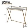 03 mesa e escrivaninha dobravel simples multiuso arenas dourado