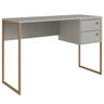 05 escrivaninha mesa de computador industrial 2 gavetas arenas dourado