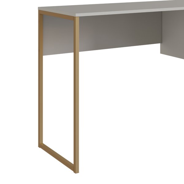 07 escrivaninha mesa de computador industrial 2 gavetas arenas dourado